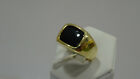 ANELLO UOMO IN ORO GIALLO 750 18kt  ONICE NERO  -NUOVO-