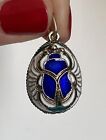 Sterling silver enamel egg pendant Argento 925 Ciondolo Uovo Smalto Scarabeo