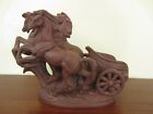 TERRACOTTA CAVALLI STATUA SOPRAMMOBILE OGGETTO VINTAGE