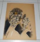 Disegno ACCONCIATURA Drawing vintage Hairstyles COQUEREL Makeup look Figurino 3