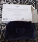 Dior Trousse Pouch Make Up Beauty Cosmetic Bag Navy CD Logo New Gold Zipper Trim