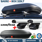 BOX Tetto 320LT+ BARRE Portatutto per Fiat Panda 2 169 GoodYear ANTIFURTO SERRAT