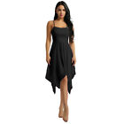 Damen Tanzkleid Rückenfrei Latein Salsa Tango Kleid Asymmetrischer Tanzkleidung