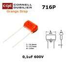 Orange Drop 716, 0,1uF/600V, condensatore polipropilene, 716P10456LD3