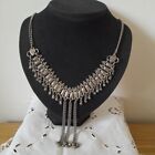 Asian Tribal Style Silvertone Necklace