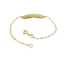 BRACCIALE ORO GIALLO 18K BAMBINO, MAGLIA MARINARA INTRECCIATA, PIASTRA INCISIONE