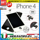 DISPLAY LCD+TOUCH SCREEN+FRAME RETINA PER APPLE IPHONE 4 4G SCHERMO VETRO BIANCO