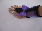 Sheer nylon Purple black Lace Fingerless gloves  Adult feminine glamour Lingerie