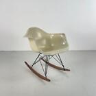 Vintage 1950s Eames Herman Miller RAR a Dondolo Sedia IN Pergamena Bianco #4145