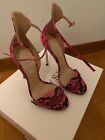 casadei 36, colore fucsia fluo serpentato , blade , tacco argento, sandalo 