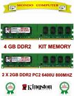 4 GB DDR2 (2 X 2GB) KIT MEMORIA/RAM PC2 6400 2RX8 800MHZ ALTA DENSITÀ