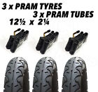 3 X Carrozzina Pneumatici & 3x Tubi 12 1/2 X 2 1/4 Slick Jane Slalom Icandy