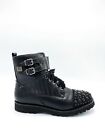 Scarpe da donna scarpa stivaletto biker anfibio Laura Biagiotti nero con pietre