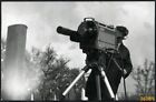 Cameraman working w huge EMI television camera, occupational, rare, Vintage fine