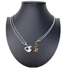 Cuore Love Argento Oro Ciondolo Spezzato 2x Collana Acciaio Uomo Donna Amici C09