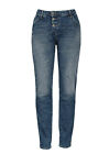 Please Damen Jeans P78A Baggy Stretch Blue Used Denim Hose Button Fly High Waist