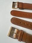 NOS Tan LONGINES Strap With Gold Plated Buckle 17mm