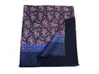 Sciarpa double seta e lana uomo dis paisley prod italiano blu bordeaux azzurro