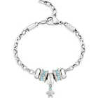 Bracciale Donna MORELLATO DROPS SCZ682 Acciaio Charms Swarovski Celeste Bebè NEW