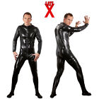 Late X Black Jumpsuit for Men in Latex - Tuta Intera Nera in Lattice con Zip