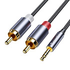 Cavo Da RCA a Jack 3,5 Mm 2M Cavo 2 RCA Maschio a 1 Jack Aux Maschio Cavo Audio