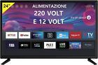 SMART TV  LED ANDROID SINUDYNE 24 POLLICI  WI-FI DVBT-2/C/S2 12VOLT CAMPER BARCA
