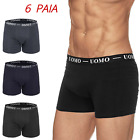 Stock 6 paia BOXER uomo pack mutande in cotone elasticizzato vari colori