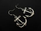 A PAIR TIBETAN SILVER ANCHOR EARRINGS WITH 925 SOLID SILVER HOOKS. NEW..