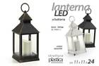 LANTERNA A LED STRUTTURA PLASTICA 11*11*24 CM A BATTERIA VARI COLORI EGO-787546