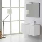 Kiamami Valentina Mobile bagno sospeso 90cm 3 ante bianco foresta con lavabo des