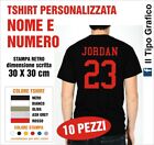 T Shirt NOME E NUMERO STOCK 10 PEZZI maglia sport calcio squadra divisa team