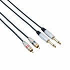 Cavo audio 2x Spina RCA e 2x jack 6,3 mono in metallo punta dorata BESPECO