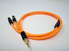 RCA Phono to 3.5mm Stereo Mini Jack Aux Cable Van Damme Pro Lead Orange 1m