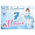 BANNER STRISCIONE COMPLEANNO - Ballerina celeste - PERSONALIZZATO