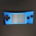 GAME BOY MICRO SHELL CASE COVER FRONT FACEPLATE BLUE GAMEBOY GBM