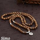 COLLANA DONNA UOMO ROSARIO BUDDISTA  MALA 108 NATURALE BUDDHA LEGNO SANDALO LOTO