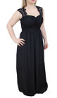 1231 - Vestito abito donna nero elegante cerimonia damigella lungo in pizzo