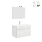 Mobile bagno sospeso lavandino 80cm con specchio lampada LED Bogota 80