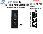 BATTERIA  NUOVA OEM APPLE  iPHONE 5 REALMENTE PARI ALL ORIGINALE