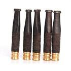 Ebony Engraved Flower Reusable Cleanable Smoke Tobacco Filter Cigarette Holder