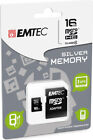 MicroSD HC Memory Card + Adapter 16GB Silver (MP3-MP4) EMTEC