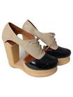 JEFFREY CAMPBELL Damen Wedges Beige/Schwarz Gr. 37