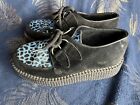 UNDERGROUND SHOES Wulfrun Black Suede Blue Pony skin Creepers Size UK 5