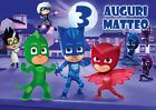 Cialda PJ MASKS Decorazione Torta Ostia o Zucchero  senza glutine pjmasks