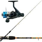 kolpo kit combo pesca spinning con canna in carbonio 1,50mt  mulinello yell rd40