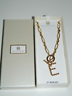 House Of Harlow Link Chain Goldtone Initial  E  17Inch Ladies Necklace - Boxed