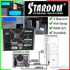 STARDOM™SR3500-2-WB★2 BAYS HOT SWAP EIDE 3.5P USB2.0 FIREWIRE 1394b NAS RAID★LCD