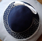 Cappello Donna Blu con fiocco e veletta