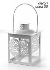 LANTERNA h20 CM PORTACANDELA METALLO GIARDINO MATRIMONIO CUORI CUORE TEALIGHT