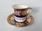 Antique Hammersley Bone China Gold Leaf & Flower Coffee Cup & Saucer Demitasse